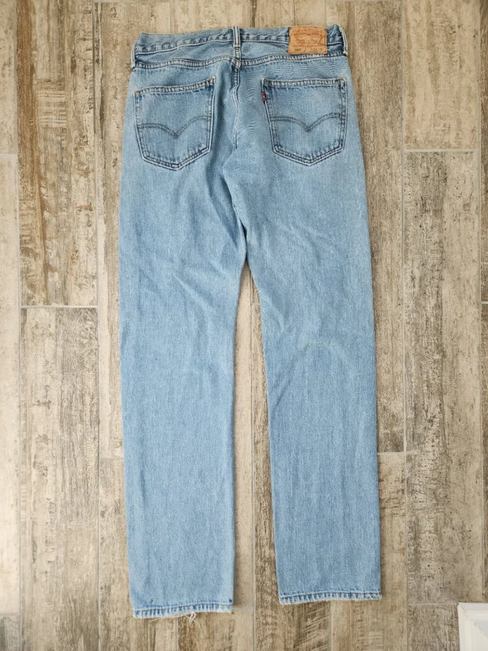 Levi's Mens 505 Sz 33x36 Regular Fit Straight Leg Jeans Light Wash